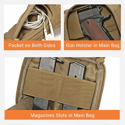 Tactical Pistol Gun Storage Bag Waist Fanny Pack Concealed Carry Anti-Theft Hidden Gun Holster Bag EDC Tool Pouch for Hunting