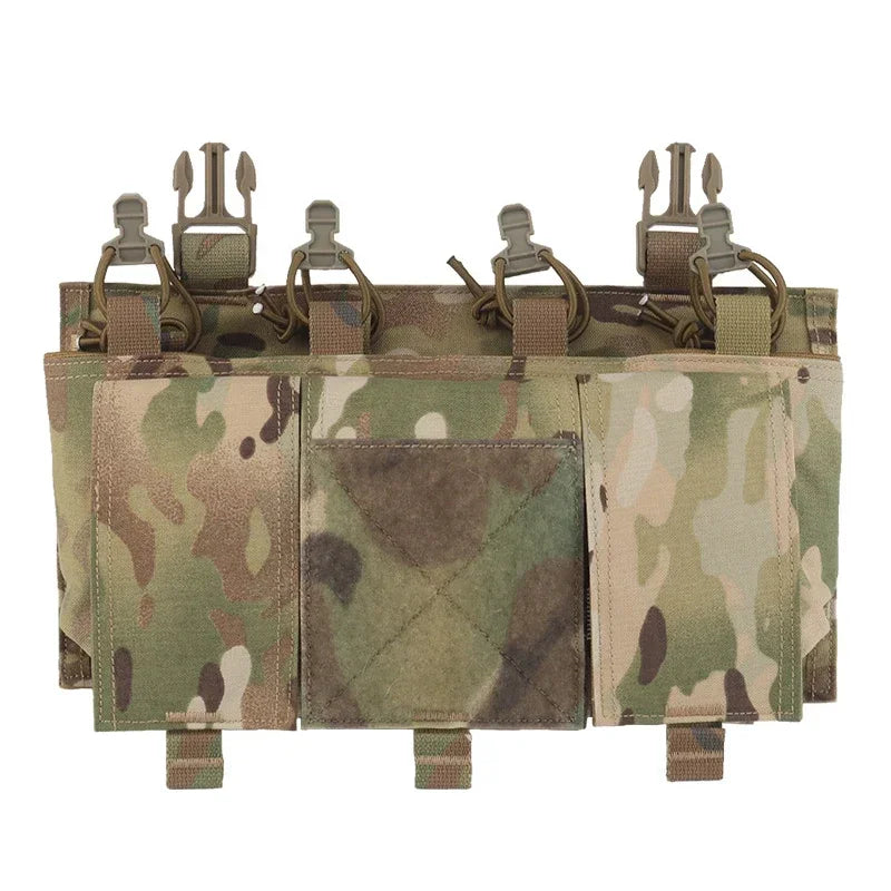 Tactical Quad 5.56 Magazine GP Pouch Placard QASM Clasp Front Panel for CPC FCSK ARC JPC Plate Carrier Airsoft Hunting Vest