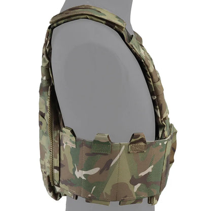 Wosport LV-119 Tactical Vest Cordura Plate Carrier 6 Quick Access Pouches 2.5 Inch Buckle Rear Zipper for Airsoft Outdoor Games