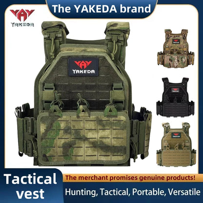 YAKEDA Tactical Vest 6094 Fast Detachable Light Laser Cut Outdoor Hunting Black Gear Carry Vest of High Quality 1000D Nylon