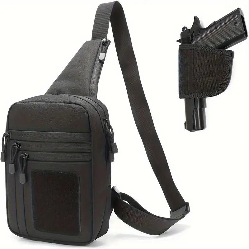 Tactical Concealed Crossbody Gun Bag Shoulder Chest Pack Outdoor Hiking Hunting Camping Chest Bag with Gun Holster