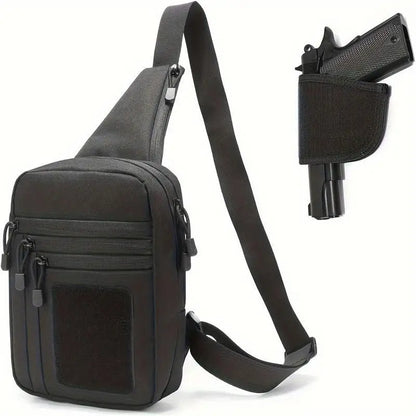 Tactical Concealed Crossbody Gun Bag Shoulder Chest Pack Outdoor Hiking Hunting Camping Chest Bag with Gun Holster