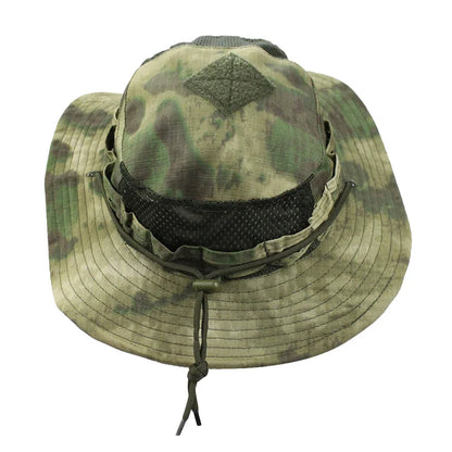 Camo Outdoor Enthusiasts Square Pocket Bonnie Cap Outdoor Bucket Benny Hats Fishing Hiking Outdoor Sun Caps