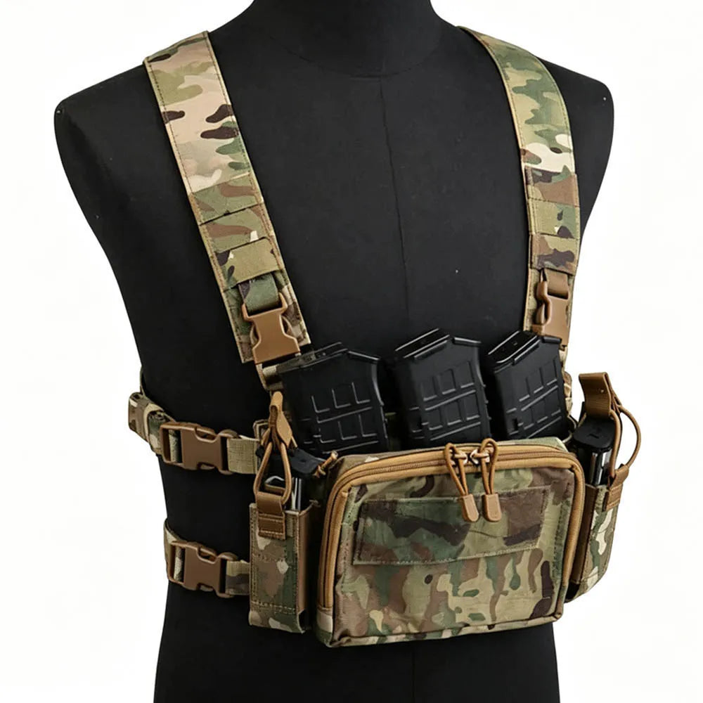 D3CRM Tactical Chest Rig Lightweight With 9mm/5.56 Mag Bag Quick Release Outdoor    Hunting Vest CS Match Wargame Chest Rig Gear