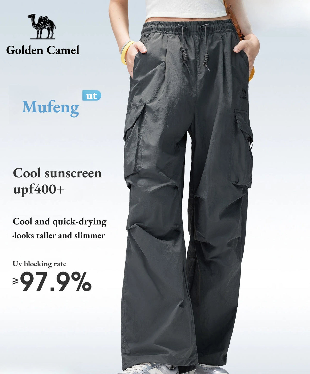 Golden Camel Men's Hiking Pants Outdoor Camping Hiking Trekking Sports Waterproof Paratrooper Trousers Softshell Quick Dry Pants