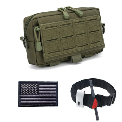 3pcs/set Tactical Molle Admin Pouch Outdoor Sports EDC Bag Utility Laser Cut Emergency Tool Pouch First Kit Storage Bag