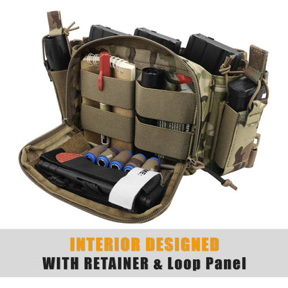 KRYDEX Expandable Flatpack D3 Backpack with Tactical D3CR Chest Rig Rifle AK M4 Magazine Pouch Hiking Hunting Bag Vest