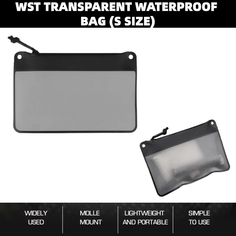 Outdoor transparent waterproof bag (S), outdoor hiking transparent camping waterproof bag