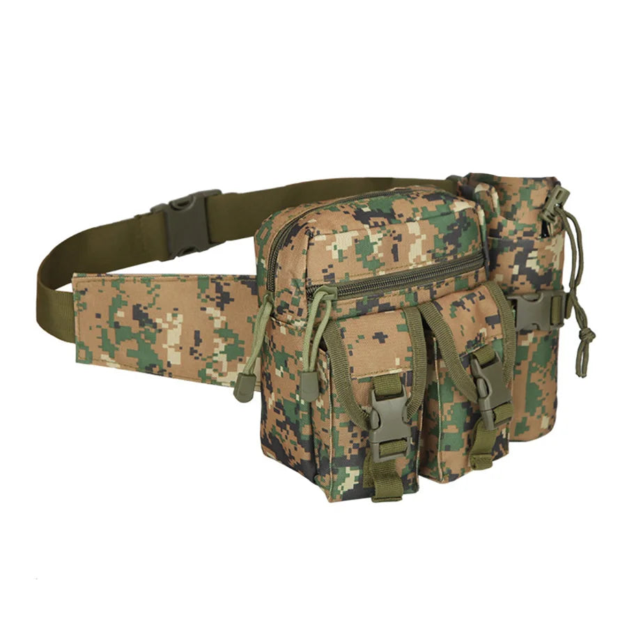Multi-sport water bottle waist bag is detachable and suitable for outdoor sports such as mountaineering, camping, and hiking