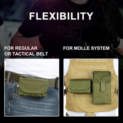 Hunting Ammo Pouch Tactical Waist Bag 10 Rounds Shot Bags Outdoor Shooting Multi-functional Mini EDC Mag Molle Nylon Pouch