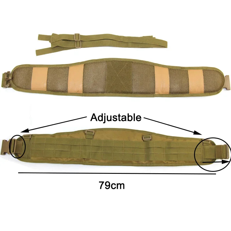 Tactical Molle Waist Belt Vest H-shaped Men Waist Girdle With Shoulder Strap Soft Padded Hunting Adjustable Belt Vest