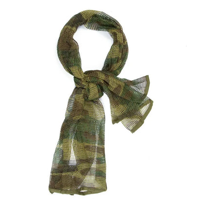 Camouflage mesh scarf sniper veil camouflage mesh face scarf veil head wrap suitable for outdoor camping hiking hunting shooting