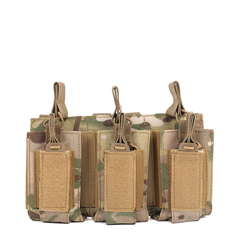 Triple Mag Pouch Open-Top Mag Pouches Magazine Pouches for M4 M16 AK Molle Backpack Hunting Gear