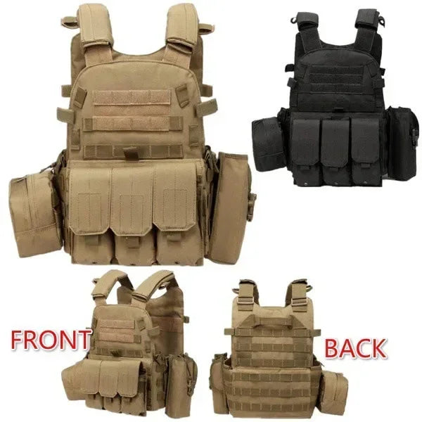 V E6094 Military Tactical Vest Body Armor Combat Army CS Gear Hunting Plate Carrier Airsoft Accessories Wargame Pouch Molle Vest