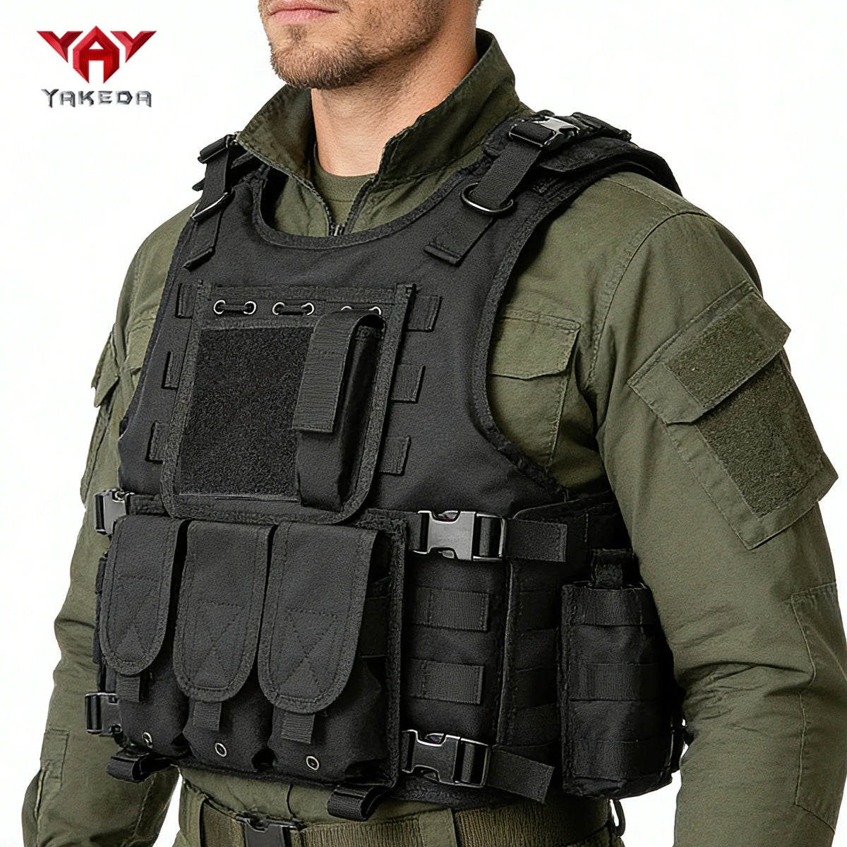 YAKEDA multifunctional quick release hunting vest with adjustable shoulder straps and waist circumference, multiple device bags