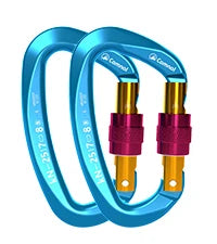 1pcs 25KN Professional Safety Carabiner D Shape Key Hooks Aluminum Climbing Security Master Lock Outdoor Ascend Camping Tools