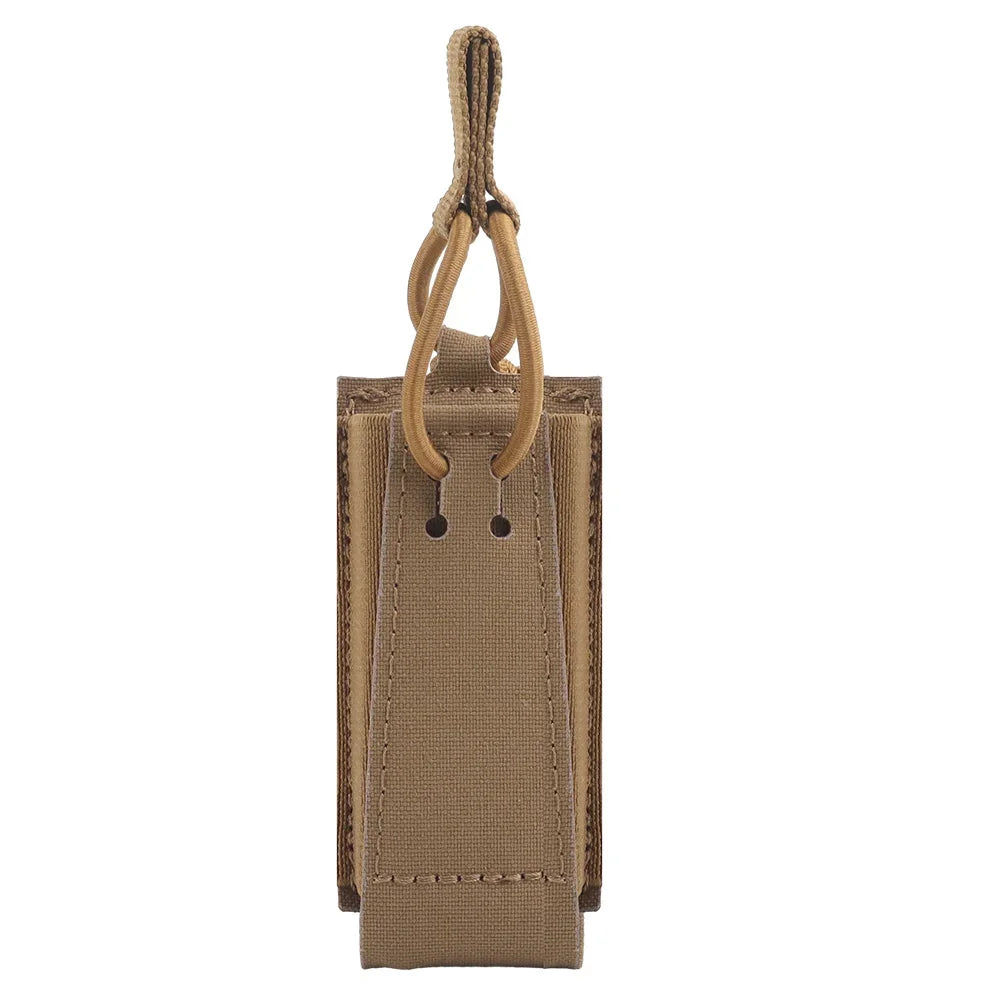 Tactical Single Pistol 9mm Magazine Pouch with Bungee Retention for Glock SIG P320 2011 HK MAG Bag Plate Carrier Charger Holder