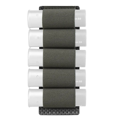 5-Round 12 Gauge Shotgun Shell Pouch MOLLE Hanging Panel Elastic Cartridge Holder for Military/Hunting/Airsoft Ammo Carrier