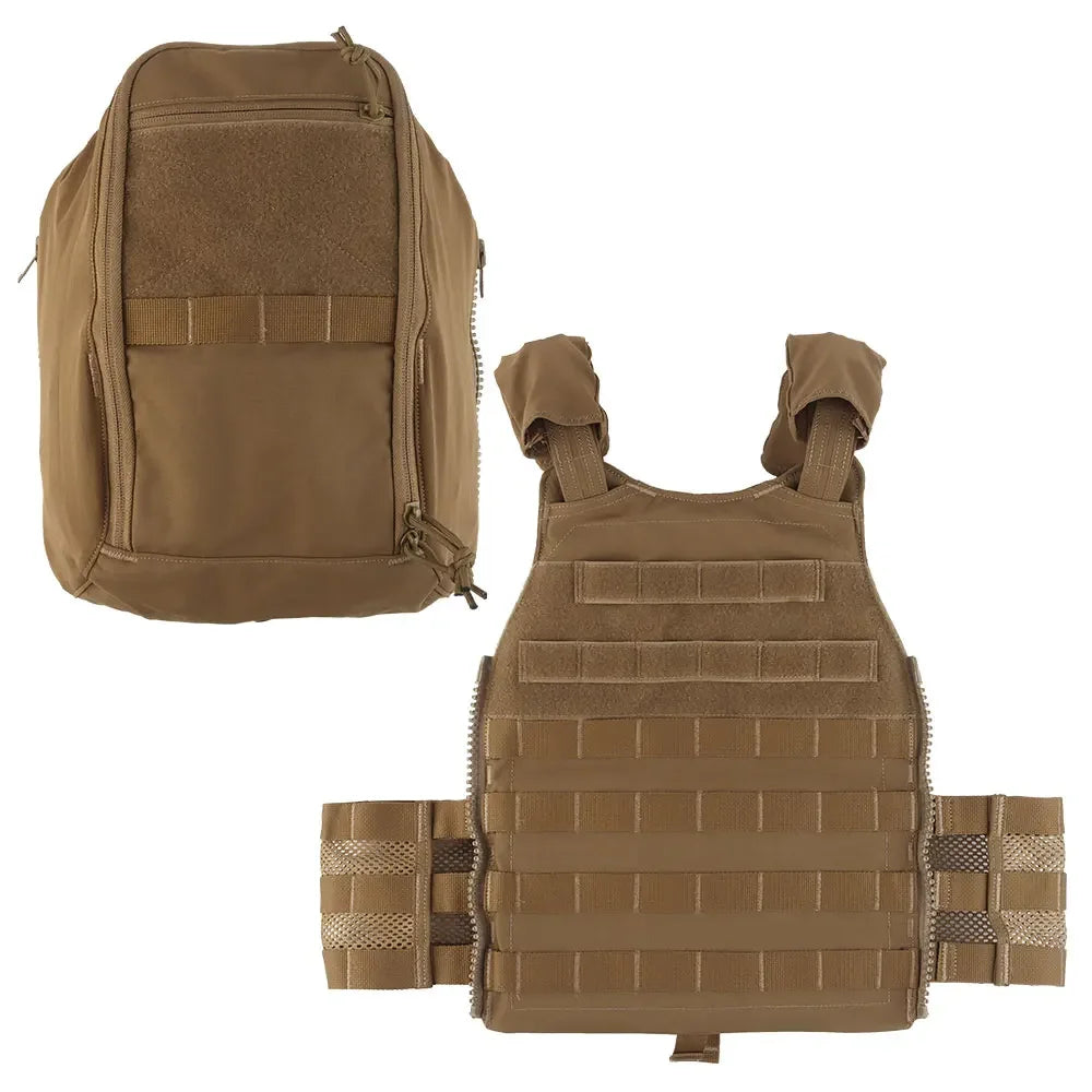 Tactical Hunting Vest Velocity Systems Plate Carrier With Zip-on Hydration Back Panel  Bag MOLLE Scarab Airsoft Militar Gear