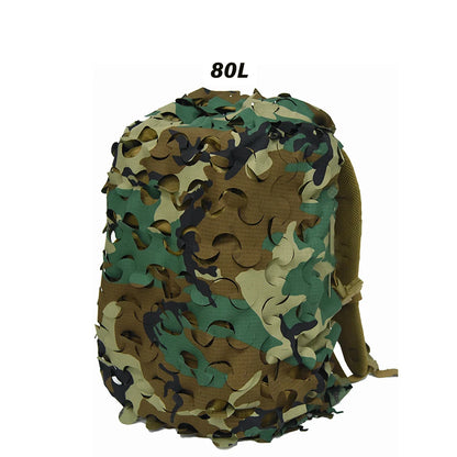 3D Camo Net Backpack Cover 60L 80L  Laser Cut Camouflage Hunting Backpack Cover Paintball Paratrooper Hunting Accessories