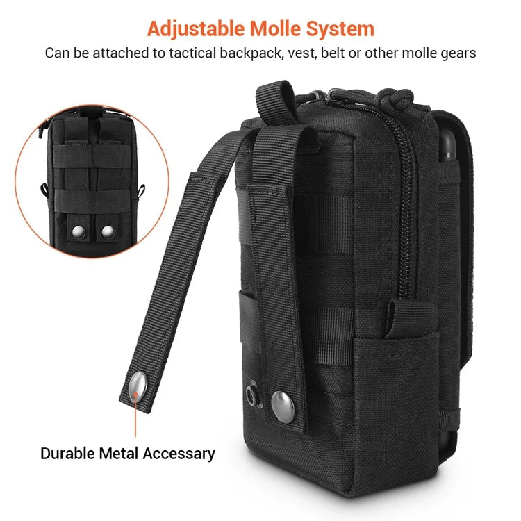 Molle Waist Pouch Outdoor Mobile Phone EDC Tactical Hunting Accessories Bag Vest Pack Cell Phone Working Tools Holder