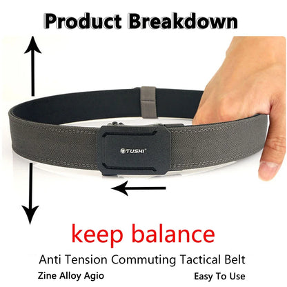 TUSHI New Military Belt for Men Sturdy Nylon Metal Automatic Buckle Police Duty Belt Tactical Outdoor Girdle IPSC Accessories