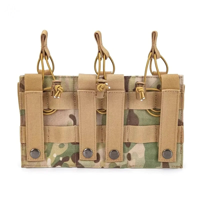 Open Top Triple Mag Pouch MOLLE Tactical Magazine Storage Holder Fit M4 M16 AK Outdoor Hunting Backpack Carry Gear