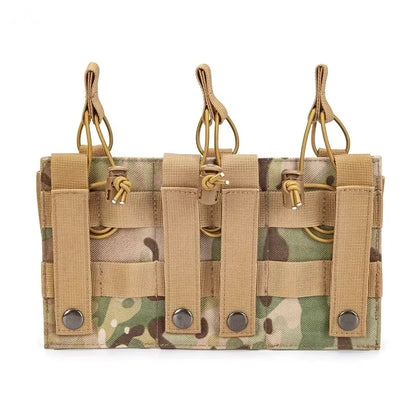 Open Top Triple Mag Pouch MOLLE Tactical Magazine Storage Holder Fit M4 M16 AK Outdoor Hunting Backpack Carry Gear