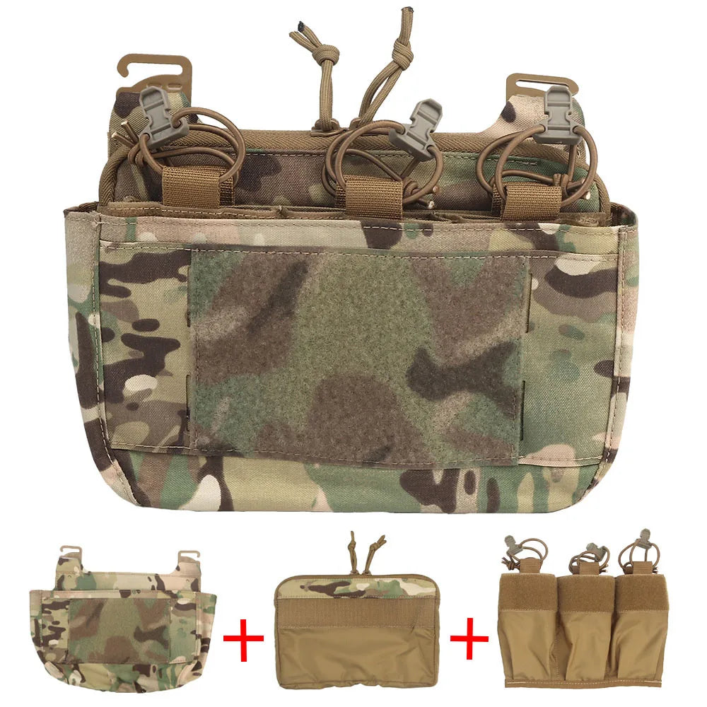 Tactical DOPE Front Flap Ferro Hunting Vest Plate Carrier Insert Kangaroo Pouch G-hook Attachment Paintball Airsoft Magazine Bag