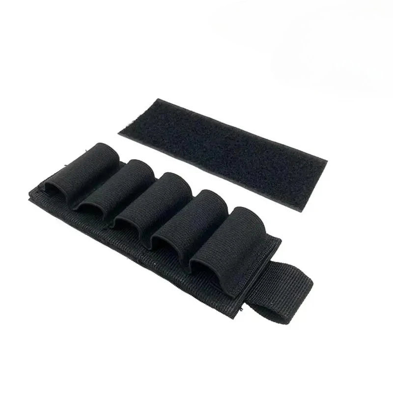 Tactical Hunting Ammo Holder 5 Rounds Shell Holder Bullet Bag Adhesive Patch for Rifle 12GA Shotgun Hunting Gun Accessories