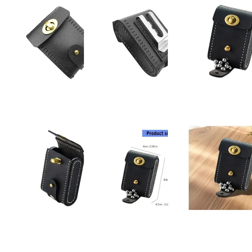 Q39E Steel Balls Bag PU Leather Belt Bag Balls Pouches for Hunting