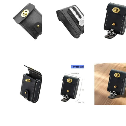 Q39E Steel Balls Bag PU Leather Belt Bag Balls Pouches for Hunting