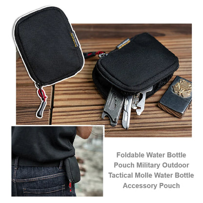 Outdoor Cycling Water Bottle Pouch Tactical Molle Holder Storage Bag Foldable Mesh Water Bottle Sleeve Bag for Backpack Belt