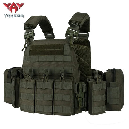 YAKEDA Tactical Plate Carrier Quick Release Quick Disassembly Training Vest, detachable and expandable, comfortable, breathable