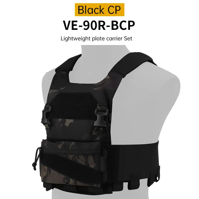 Tactical Combat Vest Lightweight Plate Carrier Tactical Molle Vest QASM Chest Buckle Outdoor Hunting Waist Seal Storage Bag
