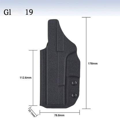 PVC Holster For 1911 Glock 17 19 26 43 43X Tauru M17 P07 P365 PPQ Inside Waistband Concealed Carry Belt Clip Stack Pouch