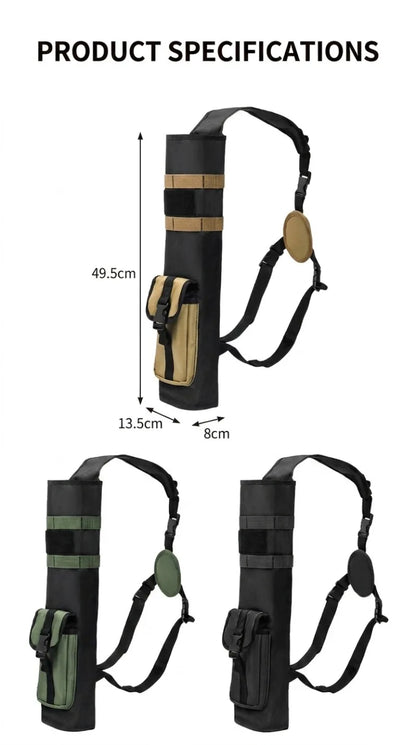 Tactical Arrow Quiver Large Capacity Back Holder 3-Point Shoulder Strap Archery Bag Durable Wear-Resistant Hunting Accessories