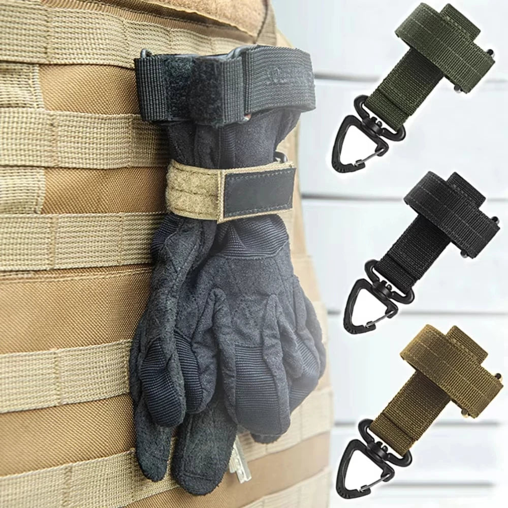 Multi-Purpose Nylon Safety Gloves (with Hook & Clip) - Tactical Design for Outdoor Climbing, Camping & Rope Work