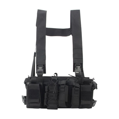 Radio Harness Front Pouch Tactical Chest Vest Holster Molle Vest Rig Bag Airsoft Hunting Radio Waist Pouch Adjustable