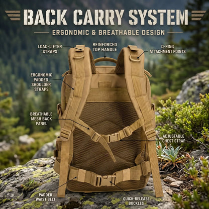24L Tactical Hunting Backpack for Men Women Molle Modular System Durable Outdoor Daypack Gear Storage Pack for Shooting Camping Hiking Trekking Fishing Cycling Travel Daily Commute Sports