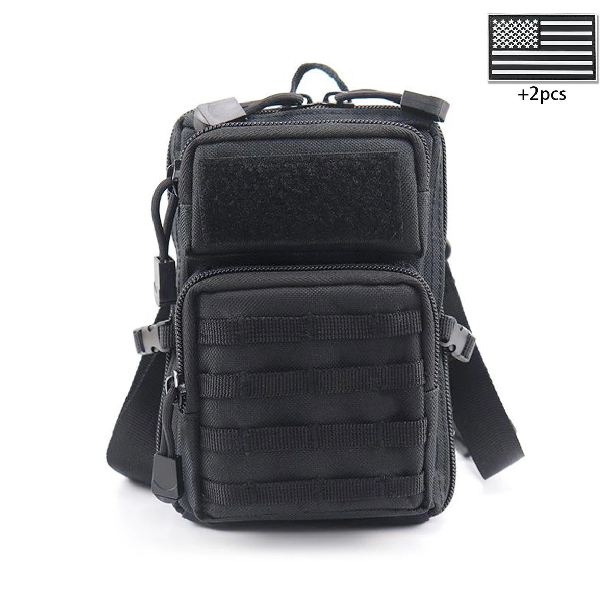Outdoor crossbody bag with widened and adjustable shoulder straps, supporting hand-held, waist hanging, and backpack hanging