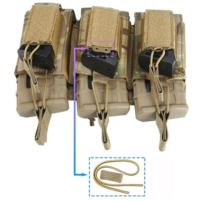 2 Layer MOLLE Tactical Magazine Holder Single Triple Mag Cartridge Pouch For AK M4 M14 M16 AR Outdoor Shooting Hunting Gear