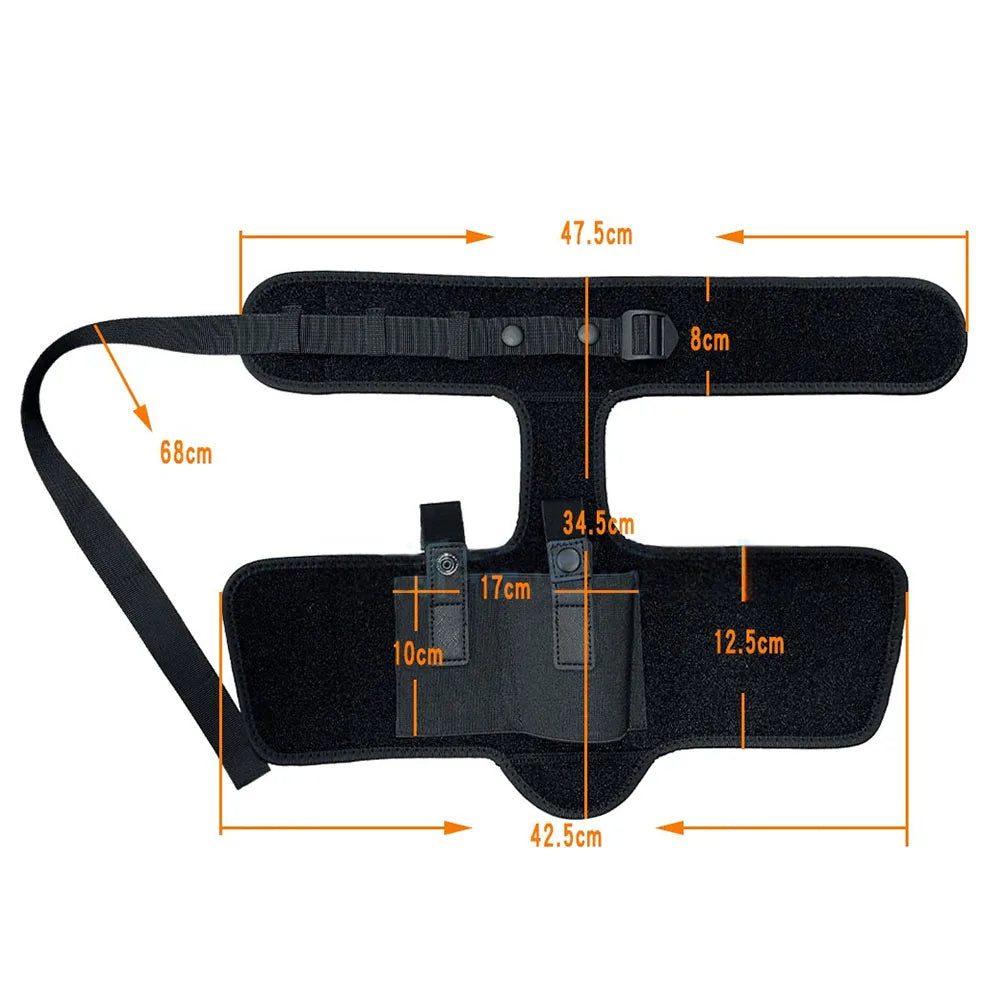 Tactical Ankle Holster for Glock Concealed Adjustable Pistol Holster Leg Carry Gun Holster with Magzine Pouch Handgun Leg Holder