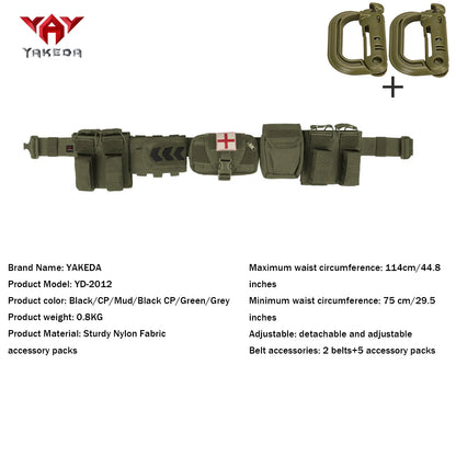 YAKEDA modular detachable recombination belt with quick release buckle waist belt MOLLE expansion gift D-shaped buckle