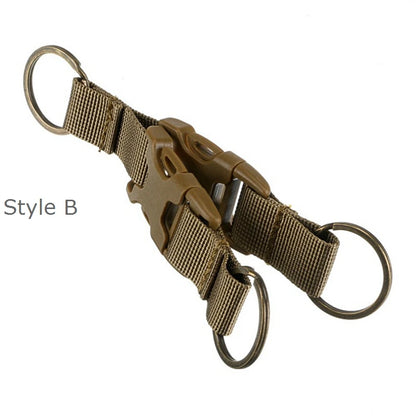 Tactical Gear Keychain Clip Nylon Belt Key Chain Key Holder Quick Release Buckle Key Ring Molle Bag Attachments Hooks