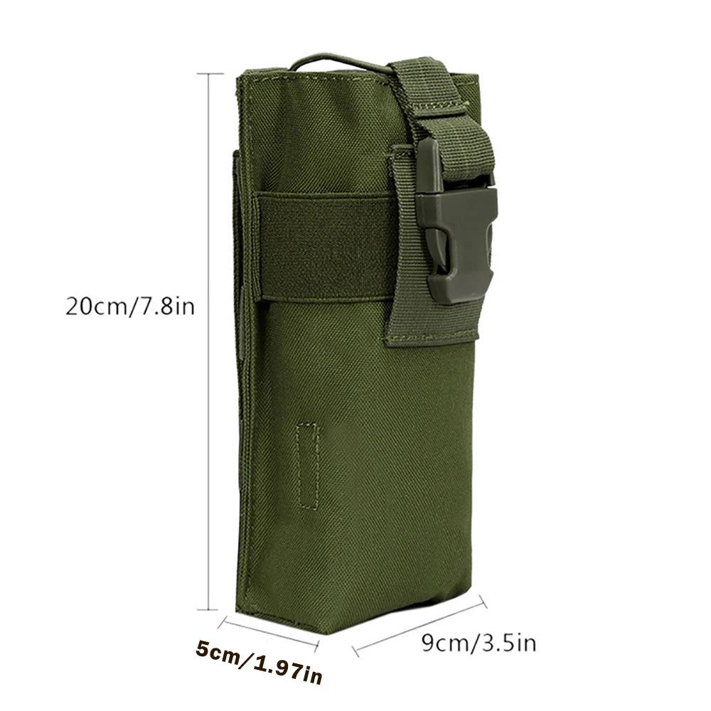 Tactical Molle Radio Walkie Talkie Pouch Water Bottle 600D Nylon Kettle Cover Hunting Waist Pouch Outdoor Hiking Camping Holder