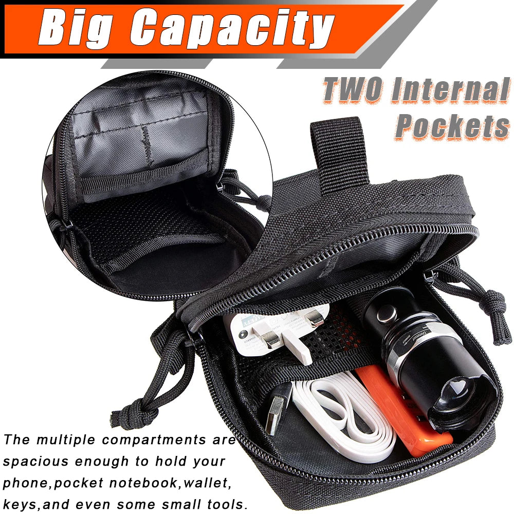 Hunting MOLLE EDC Utility Waist Bag & Cell Phone Pouch Compact Gadget Organizer Vest Pack Purse Smartphone Holster