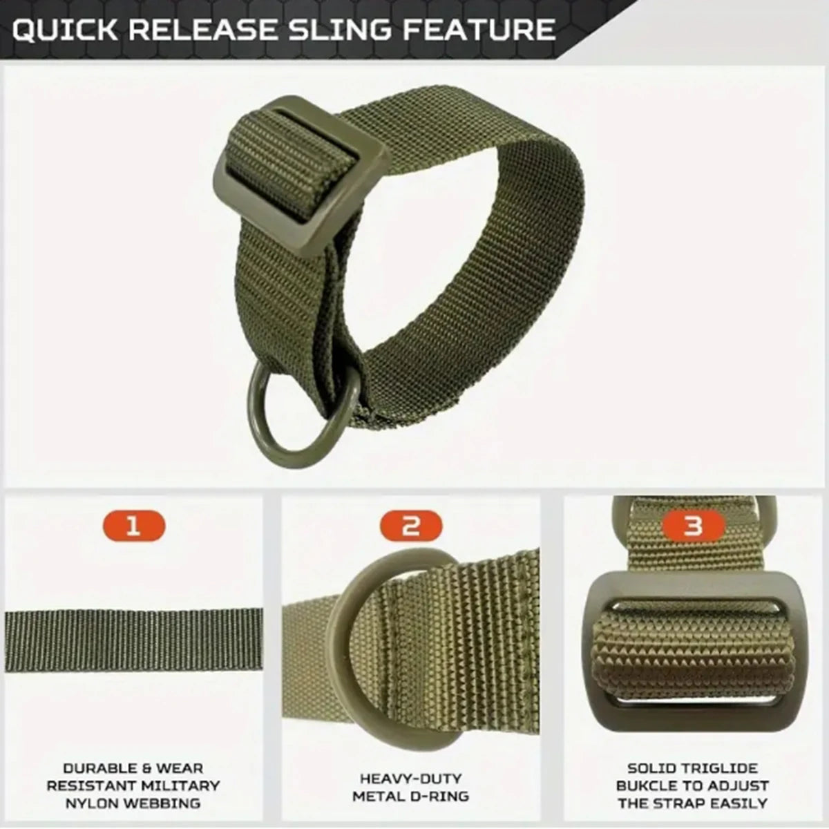 Outdoor Tactical Gun Sling Nylon Portable Binding Strap Multifunctional Single/double Point Gun Lanyard