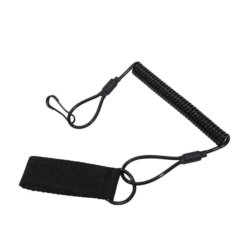 Elastic Lanyard Rope Tactical Anti-lost Spring Safety Strap Gun Rope For Key Ring Chain Flashlight Hunting Accessories