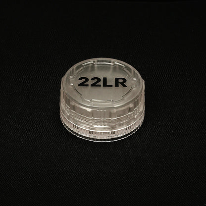 55-round ammo capacity; suitable for .22LR cartridges; portable pocket ammo storage box; translucent plastic material